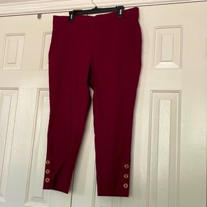 Roz&Ali burgundy pull on pants